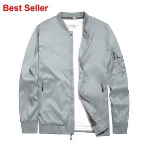 Men's Lightweight Bomber Jacket Windbreaker Outdoor Coat